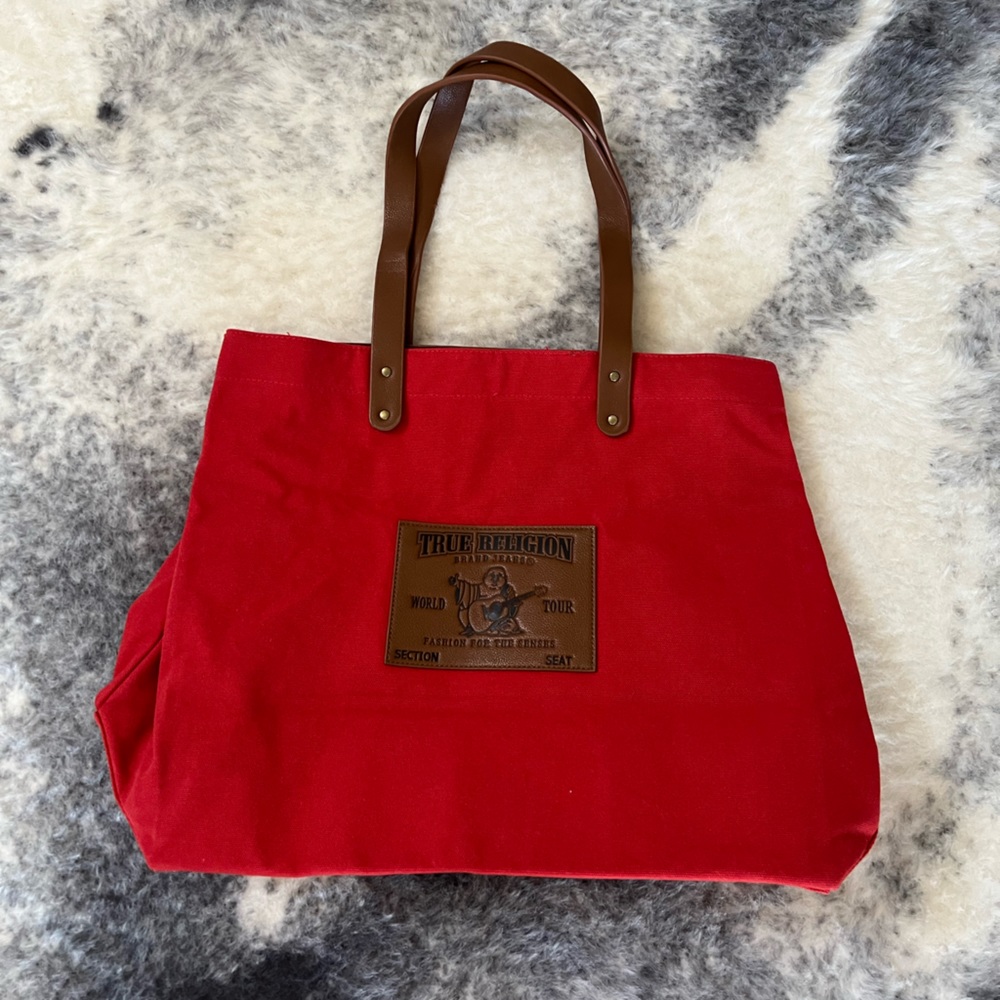 NWT True Religion Canvas Tote/Duffel Bag – Brick Red